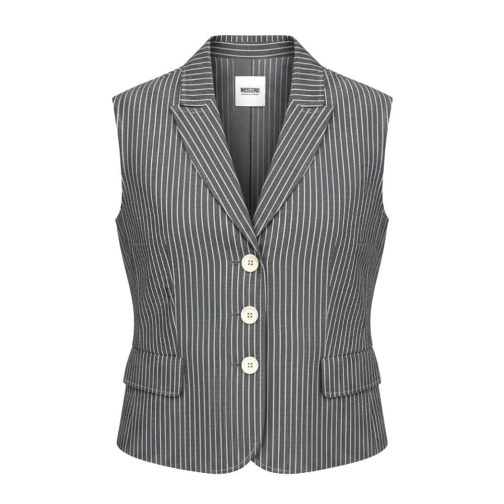 Moschino 'Cheap and Chic' Striped Grey White Blazer Vest - Unisex - Size 12 -New